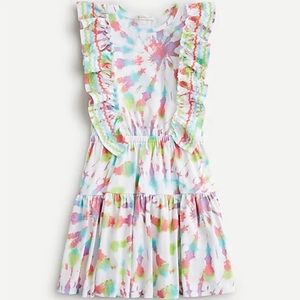 Crewcuts Colorful Tie-Dye Ruffle Dress